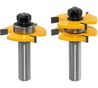2pcs 12mm Tige Languette & Rainure Joint Assembler Fraises De Toupie T-Slot Tenon Fraise pour Outils De Travail du Bois