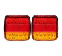 2Pcs 12V 20LED Double Couleurs Feux Arrière pour Camion Remorque (couvercle de lampe rouge jaune) feux led remorque,feu arriere pour remorque 12v lampe de lumière voiture arrière camion pièces véhicu