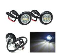 2pcs 12V LED Blanc Feux De Gabarit Position Avant Rond 3/4" 26mm Montage Encastré Feu De Dégagement pour Voiture Camion Caravane Fourgon 1W 70lm IP68