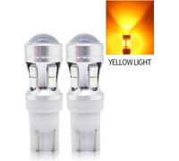 2PCS 12V W5W 194 T10 3030 10 SMD LED Bulb Sidewalk Door Side Marker Tool Clearance Light Yellow Light