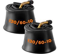 2pcs 130/60-10 Chambre à Air avec Valve Coudée pour Scooter en Caoutchouc Butyle, 130 60 10 Résistante Aux Crevaisons, Anti-Éclatement, 130/60/10 Remplacement Durable