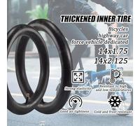 2PCS 14x1.75/1.125 Inner Tube 14 inch Electric Bike Tubes with Angled Valve Stem for Replacement Electric Scooters and E-Bike Tire(14x1.75)