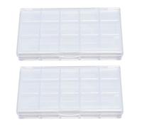 2pcs 15 grilles Boîte de Peinture Transparente Boîte de Pigment en Plastique Transparent Boîte de palettes d'aquarelle de Fuite Portable pour Les étudiants Artistes Enfants (Clair)