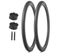 2PCS 16/24x1,75 24x1,50 26x1,95 Pouces Pneus De Vélo Et Chambres À Air avec Paire De Leviers 16/24 1,75, 24 1,50, 26 1,95 Pouces Pneu De Remplacement Résistant Aux Crevaisons(24x1.75)