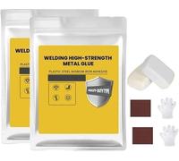 2Pcs 160g Repair Mud Iron Glue, High-Strength Metal Repair Adhesive for Welding,Waterproof Heat-Resistant and Sandable Adhesive, for Steel, Aluminum, Pipe, Tank, Automotive, Household Fixe (White)