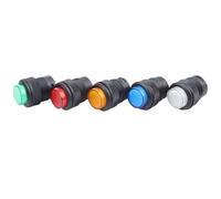 2pcs 16mm R16-503 Self-locking Momentary Round Button Switch With Light 4PIN 3A 250V(Red,With lock)