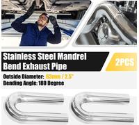 2pcs 180 Degré 2.5" OD Voiture Bricolage Personnalisée Mandrin Échappement Tuyau 12.2"