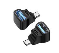 2Pcs 180 Degree USB-C Adapter for Dual USB-C 20Gbps 8K 60Hz PD 140W Connector for Ally