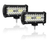 2pcs 18cm 7'' 120W Barre LED Faisceau de Spot et Inondation Rampe LED 12V 24V Étanche Bar a LED Feux Phare de Travail LED A70
