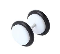 2pcs 18G Goujons d'oreilles avec Acrylique 00G Faux brancards Coniques avec Joint torique - Blanc écologique et Pratique Nice Processing