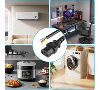 2PCS 1FT IEC 320 C13 Femelle 3 Broches avec câblage Ouvert dénudé,câble d'alimentation de Remplacement Robuste C13 à Fil Nu,câble Ouvert en Queue de Cochon