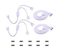 2pcs 1m Rallonge Bande LED RGBW + 2pcs 30cm Câble Diviseur de Ruban LED RGBW 1 à 2 Câble répartiteur LED Stripe Câble d'extension Extension Cable pour RGBW LED Strip de 10mm et 12mm de Large