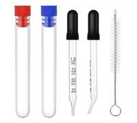 2pcs 1ml Compte-Gouttes, Pipette en Verre avec Mesures Calibrage à Pointe Courbée et Droite Compte-Gouttes de Liquide avec Brosse de Nettoyage Tête en Caoutchouc pour Médecine Huile (Noir)