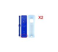 2pcs 2 en 1 Manette Wiimote Motion Plus pour Nintendo Wii et Wii U bleu foncée -