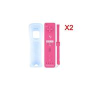 Manette Qumox 2pcs 2 en 1 Manette Wiimote Motion Plus pour Nintendo Wii et Wii U Rose -