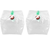 2Pcs 20L Seau d'eau pliable PVC Conteneur d'eau portable transparent avec robinet pour le camping et la randonnée