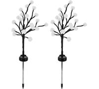 2pcs 20LED Solar Powered Fairy Lights Outdoor Dandelion Lamp Garden Lawn DecorationWarm Light
