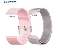 2PCS 20MM Bracelet montre connectée compatible avec IOWODO Blackview R2/ R3/ R3PRO/ X3PRO/ R5/ R8/R30/R30PRO/R50/W10 TPU Nylon Rose