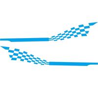 2pcs 215x30cm Autocollant drapeau à damier pour voiture Vinyle noir pour l'habillage de la voiture