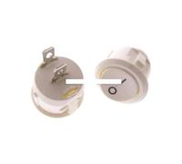 2PCS 23mm Round Rocker Switch Kit 2pin 3pin 4pin 6pin 10A/125V 6A/250V AC 2/3 Position SPDT DPDT ON-OFF-ON/ON-OFF NWPNLXEA(2pin on off white)