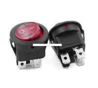 2PCS 23mm Round Rocker Switch Kit 2pin 3pin 4pin 6pin 10A/125V 6A/250V AC 2/3 Position SPDT DPDT ON-OFF-ON/ON-OFF NWPNLXEA(4pin red square)