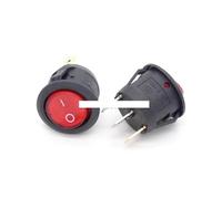 2PCS 23mm Round Rocker Switch Kit 2pin 3pin 4pin 6pin 10A/125V 6A/250V AC 2/3 Position SPDT DPDT ON-OFF-ON/ON-OFF NWPNLXEA(3pin red light)