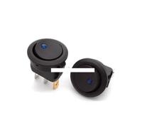 2PCS 23mm Round Rocker Switch Kit 2pin 3pin 4pin 6pin 10A/125V 6A/250V AC 2/3 Position SPDT DPDT ON-OFF-ON/ON-OFF NWPNLXEA(Dc 12v blue square)