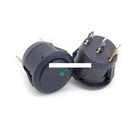 2PCS 23mm Round Rocker Switch Kit 2pin 3pin 4pin 6pin 10A/125V 6A/250V AC 2/3 Position SPDT DPDT ON-OFF-ON/ON-OFF NWPNLXEA(Round dc 12v green)