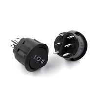 2PCS 23mm Round Rocker Switch Kit 2pin 3pin 4pin 6pin 10A/125V 6A/250V AC 2/3 Position SPDT DPDT ON-OFF-ON/ON-OFF NWPNLXEA(6pin on off on)