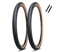 2PCS 26/27,5/29 Pouces Ensemble De Pneus pour Vélo De Montagne avec Paire De Démonte-pneus 26 X 1,95/27,5 X 2,1/29 X 2,25 Pouces Pneu De Remplacement Résistant Aux Crevaisons(Brown,26x1.95)
