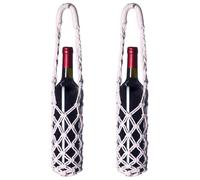 2pcs 27 Pouces Boho Cotton Rope Bottle Holder Wine & Water Carrier Sac avec poignée pour la randonnée, Le vélo, la décoration intérieure, Le Porte-Bouteille, Le Transporteur d'eau