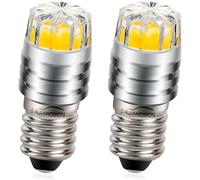 2pcs 2w Cob 6v E10 Led De Mise À Niveau De Remplacement De L'ampoule Pour Lampes De Poche Torche Phare Lampe Frontale, 4300k Blanc Chaud