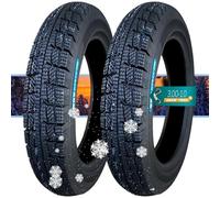 2pcs 3.00-10 Pneu, 3.00 10 Pneus sans Chambre à Air Résistants Aux Crevaisons pour Scooter Moto, Pneus Hiver Adhérence Élevée Dessin de Sculpture Bloc 250 kPa 42G