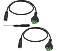 2pcs 3.5mm Jack Connector 3.5mm Screw Terminal Cable,3.5mm Stereo Audio Female To 3 Pin Female Screw To Bolt Av Headphone Type Adapter Cable (27cm)