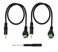 2pcs 3.5mm Jack Connector,3.5mm Screw Terminal Connector Cable,2 Pin 3.5mm Ts Mono Male To 2 Pin Male To 2 Pin Female Screw Bolt Screw Adapter Type Aux Headset (27cm)