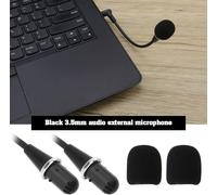 2pcs 3.5mm Mini Flexible Microphone Noise Cancelling Mic for PC Laptop Amplifier Tablet Input Audio Office Chat Voice Recognition Recording