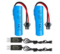 2PCS 3.7V 1200mAh Batterie Li SM-2P& Câble de Charge USB pour Voiture à Distance DE68 DE44 DE45 DE58 DE49 DE57 DE70 Voiture à Distance