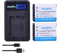 2Pcs 3.7V 1200mAh EN-EL19 en EL19 Camera Battery + LCD USB Charger for Coolpix S2600 S2700 S3100 S3500 S4100 S4150 S4400 S5200 S6400 S6900(Q865)