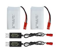 2PCS 3.7V 800mAh Batterie avec 2PCS Câble USB JST pour SYMA X56W MJX X400W X300C X800 HS110 HS200 S670 V950hd S1750 V2450 Avion télécommandé