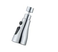 2pcs 3 In 1 Kitchen Faucet Extender 360 Degree Rotate Pull Out Tap Multi-mode Strong Flushing Booster Accessories Pour Cuisine(Silver)