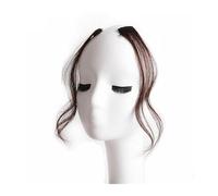 2PCS 30-35CM Long Side Air Bangs, Natural Curly Clip in Bangs Front Side Bangs for Women Daily Use Fake Fringe Clip in Hair Extensions Accessories Hair Extensions for Daily Wear(Deep brown,30cm)