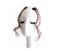 2PCS 30-35CM Long Side Air Bangs, Natural Curly Clip in Bangs Front Side Bangs for Women Daily Use Fake Fringe Clip in Hair Extensions Accessories Hair Extensions(Light brown,35cm)