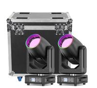 2PCS 300W Lyre LED avec flight case Beam Lumière 18 Gobos 15 Couleurs RGBW Lumières de scène DMX Luminaires à tête rotative pour DJ Fête Bar Soirées Éclairage