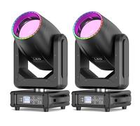 2PCS 300W Lyre LED Beam Lumière 18 Gobos 15 Couleurs RGBW Lumières de scène DMX Luminaires à tête rotative pour DJ Fête Bar Soirées Éclairage