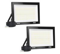 【2PCS】300W Projecteur LED Exterieur 30000LM IP66 Imperméable spot led exterieur Super Brillant Eclairage Extérieur Blanc Chaud(3000k) Sécurité spot led pour stades, usines, Parking, garage, jardi
