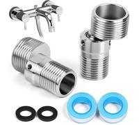 2pcs 304 Acier Inoxydable Adaptateur Robinet Raccordement Robinet Douche Régbles à 360 Degrés,Raccord Excentré Mitigeur Raccord