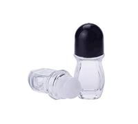 2pcs 30ml 1 oz vide bouteille de désodorisant roll-on en verre clair rechargeable avec porte-bouteille en plastique contenant cosmétique flacon porte-flacon pour parfum à lhuile essentielle