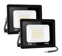 【2PCS】30W spot led extérieur 3000LM IP66 Imperméable Projecteur LED Exterieur Super Brillant Eclairage Extérieur Blanc froid(6000k) Sécurité spot led pour stades, usines, Parking, garage, jardin