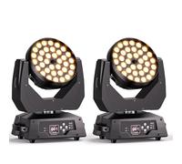 2PCS 36X10W Lyre LED DMX512 Tête Mobile RGBW Beam Wash Zoom Effet de Lumière Éclairage de Scène pour Noël Fêtes Mariage Disco Party Bar