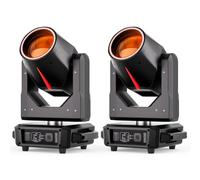 2PCS 380W Beam Lyre LED, Mise au Point Électronique 13+1 Motifs 14+1 Couleurs 8+18 Prismes Effet d'Atomisation pour Scène Club DJ Mariage Fête Noël
